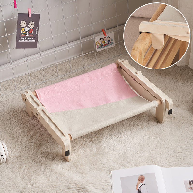 Solid Wood Pet Bed with Removable Washable Cushion – Four Seasons Design