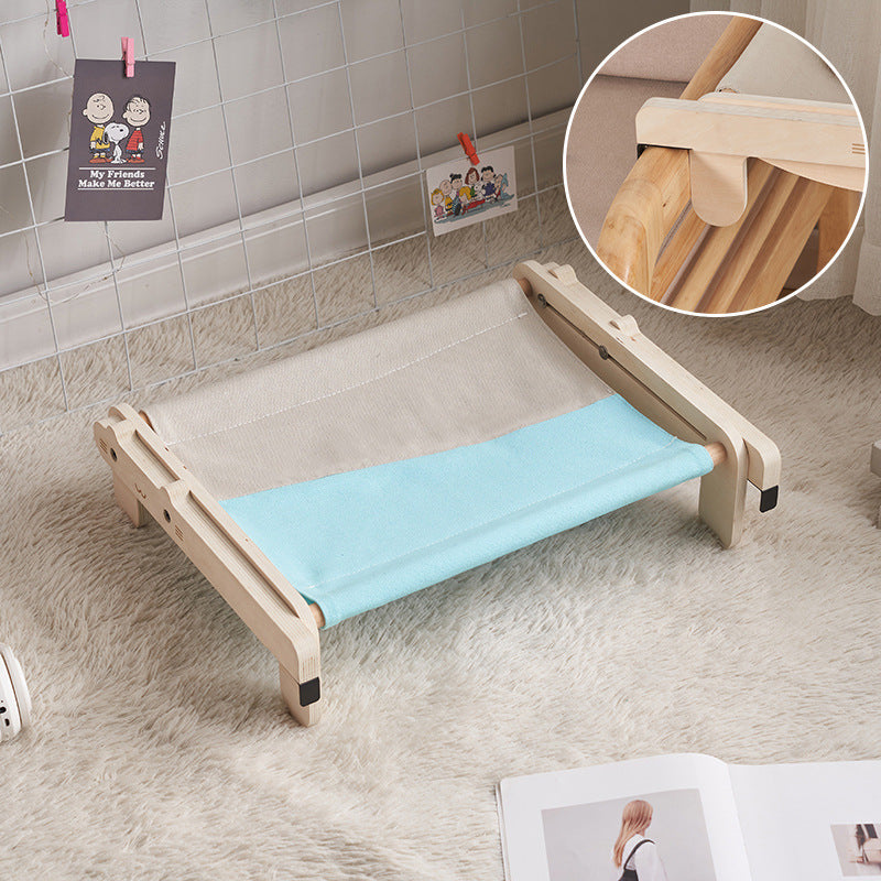 Solid Wood Pet Bed with Removable Washable Cushion – Four Seasons Design