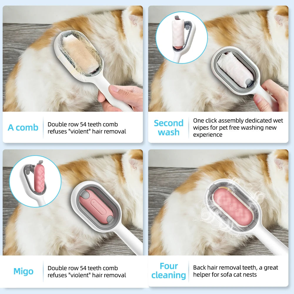 Premium Cat Grooming Brush with Water Tank