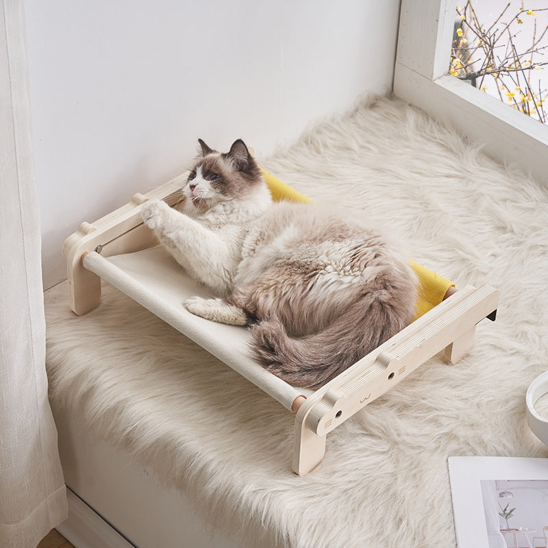 Solid Wood Pet Bed with Removable Washable Cushion – Four Seasons Design