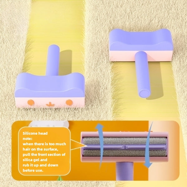2-Way Pet Hair Roller Remover – Roller + Brush Combo Tool