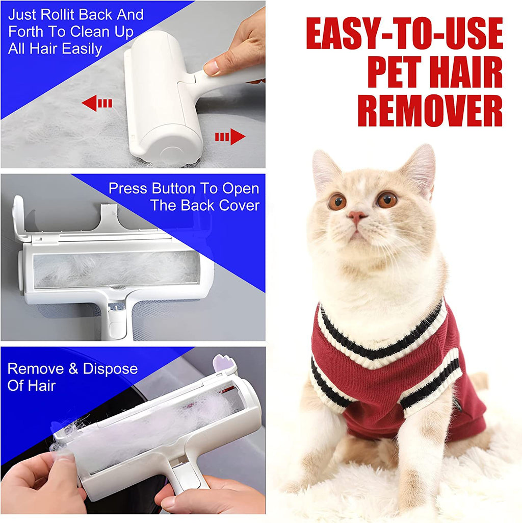 Pet Hair Removing Roller Brush – for Cat Hair on Furniture, Couch, Carpet, Car, Rugs & Bedding